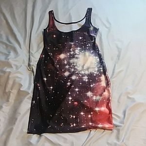 Galaxy Print Body Con Dress
